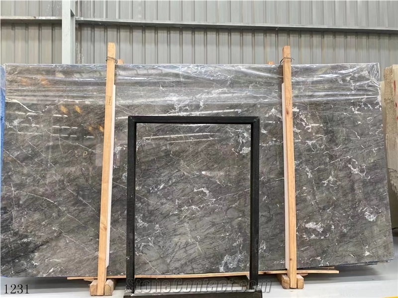 New Dark Grey Marble Slabs With White Vein Wall Cladding
