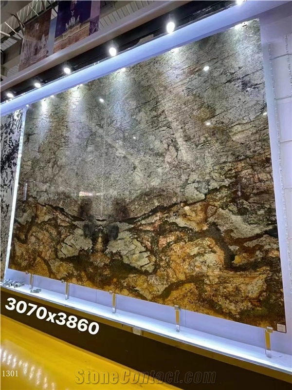 Shangrila Shangri-La Granite Golden Brown Slab In China