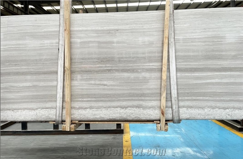 White Wood Grain Marble Guizhou Wooden Wenge Stone Slab