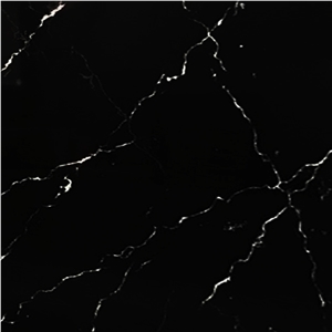 Artificial Black Artwork Quartz Stone Slabs And Tiles