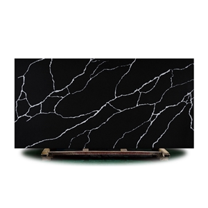 China Supplier 3200X1600mm Black Quartz Big Slabs,Tiles