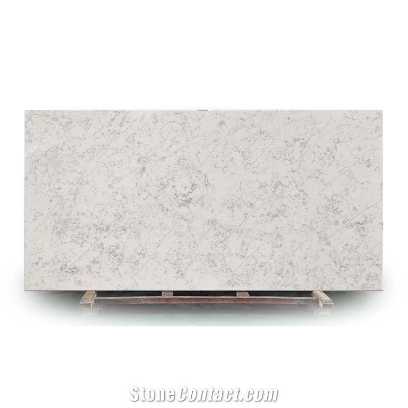 Concrete Bloom Series White Veins Quartz Stone Slab