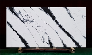 Engineered Stone Slab Tile White Black Quartz For Wall