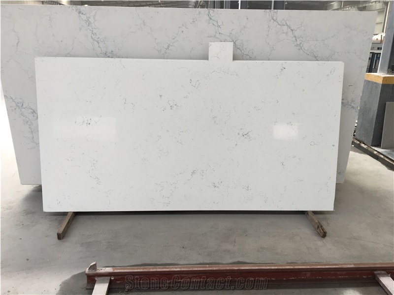 Hot Sale Bianco Carrara Quartz Slab For Kitchen
