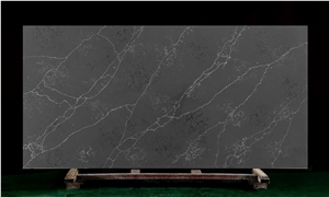 Laurent Black Artificial Slab Stone White Vein
