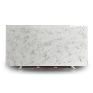 Modern Pattern Concrete Bloom White Artificial Quartz Slabs