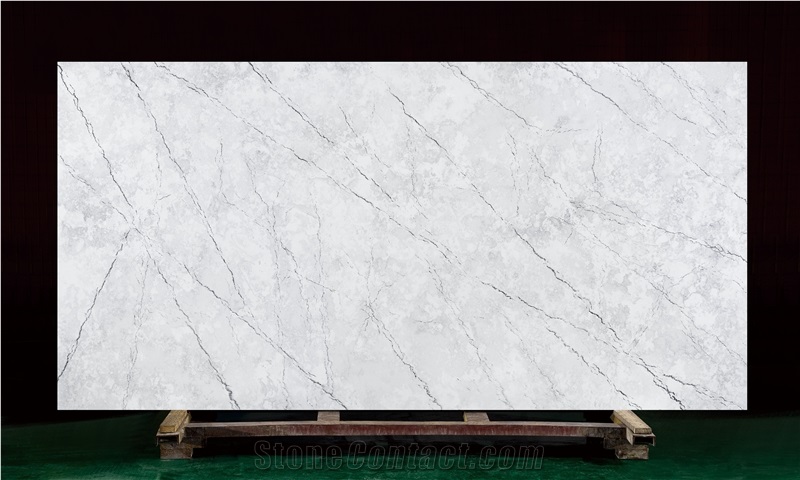 White Quartz Stone Countertop For Kitchen