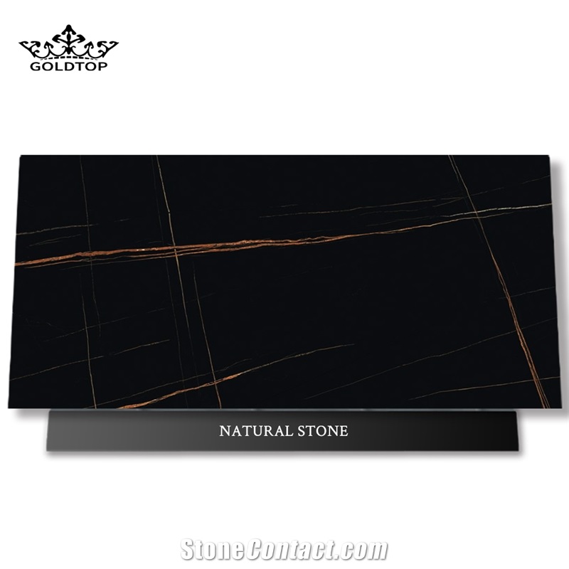 France Natural Stone Black Nero St Laurent Marble Slab