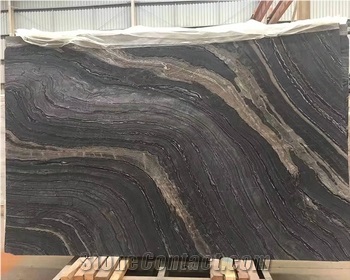 High Quality Natural Stone Black Wooden Marble Slab