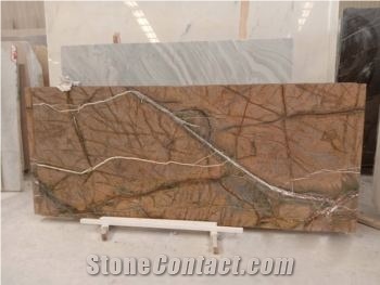 Latest Design Rainforest Brown Marble Slab Stone