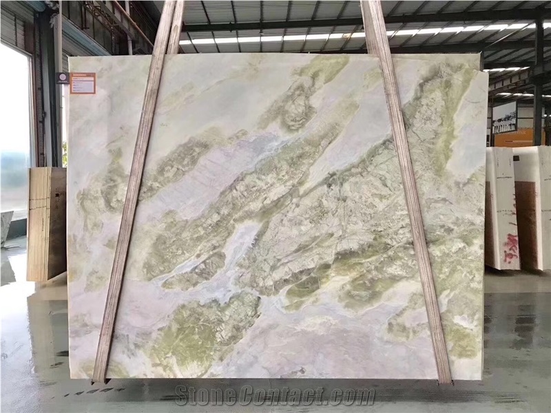 Natural Marble Decor Green Polished Marble Stone Tile Slab