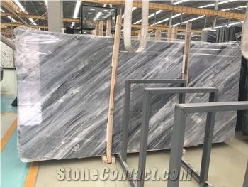 Natural Stone White Veins Carrara Grey Marble Slab