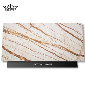 Ornamental Rosa Light Gold Marble Big Slab