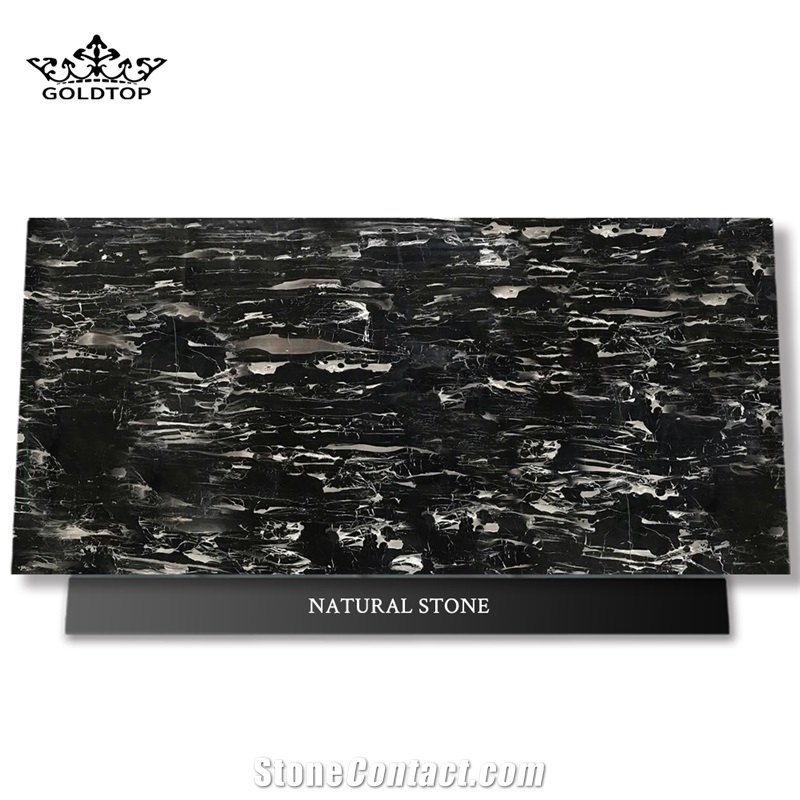 Wholesale Natural Stone Silver Dragon Black Marble Slab