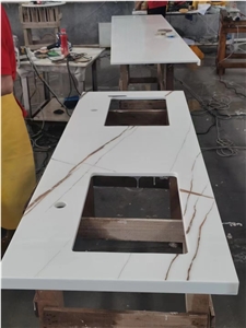 Calacatta Gold Marble Look Countertops Nano Stone Panel