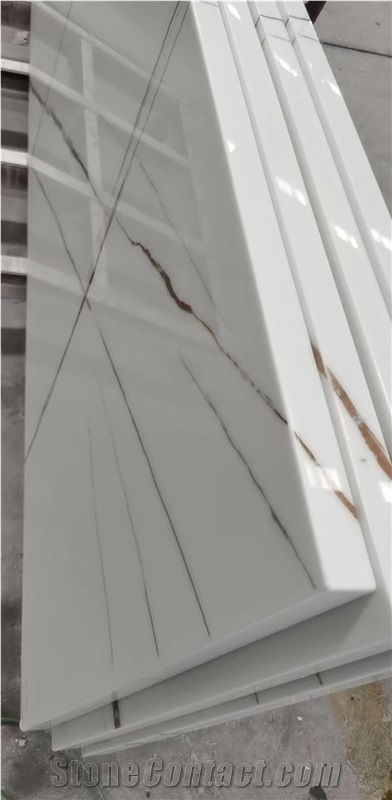 Nano Glass Panel Calacatta Gold Marble Look Super Quality