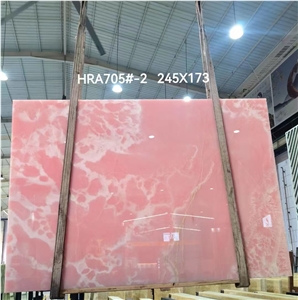 Backlit Stone Slab Pink Onyx Wall Tiles
