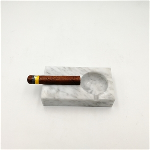 Carrara White Marble Cigar Ashtray Light Luxury Decoration