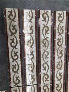 Customized Marble Inlay Border Design Flooring Tile