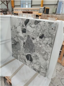 Natural Terrazzo Stone Panda White Marble Floor Tiles