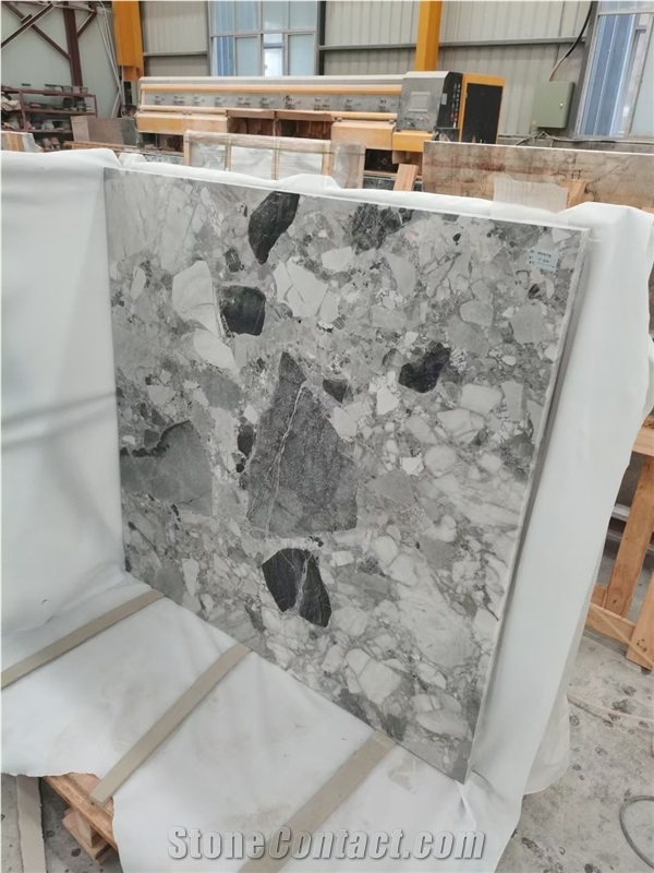 Panda Grey Marble Terrazzo Flooring