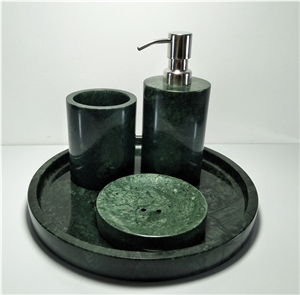 Verde Green Marble Stone Household Hotel Bathroom Suite Sets