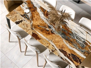 Blue Jeans Marble Rectangular Dining Table Top