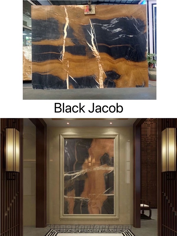 Black Jacob Polished Marble Slabs & Tiles