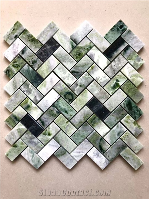 Verde Prato Green Marble Mosaic Polished