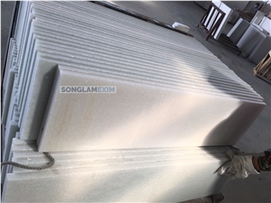 Cloudy White Marble Polished Step And Riser