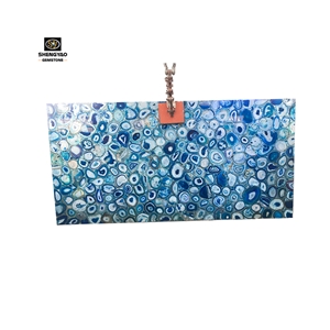 Blue Semi Precious Stone Slab Agate Tile