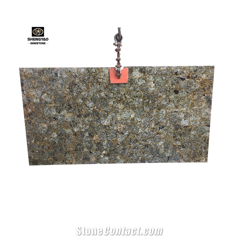 Natural Semi Precious Stone Slab Labradorite Tile