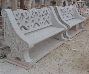 Sandstone Hand Carved Garden Bench