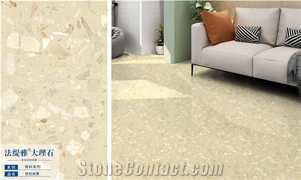 Fatiya Artificial Marble Aggregate Beige Floor Wall Slabs