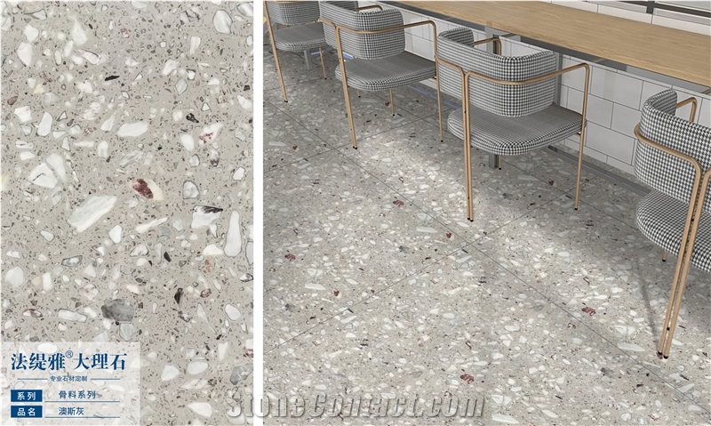 Fatiya Artificial Marble Aggregate Grey Floor Tile Slabs