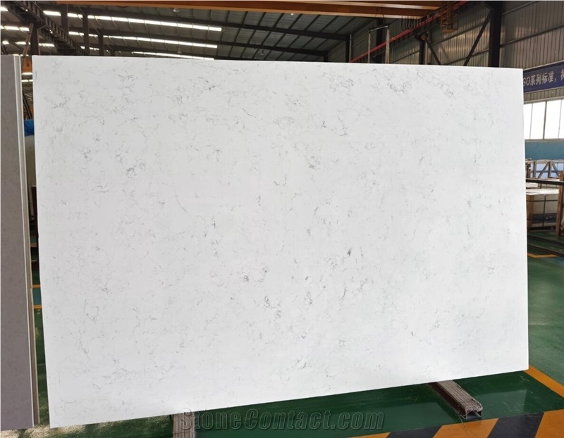 White With Grey Veins Artificial Marble Bathroom Countertop