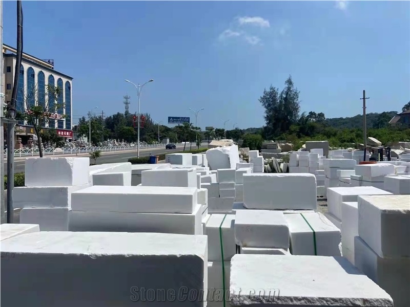 Chinese Guangxi White Marble Block