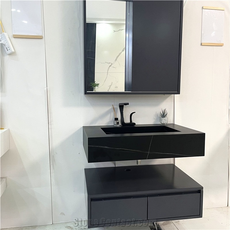 China Bathroom Vanity Sink Basin Cabinet With Sintered Stone
