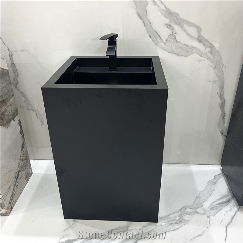 Wholesale Modern Black Porcelain Sink Vanity For Hotel Decor