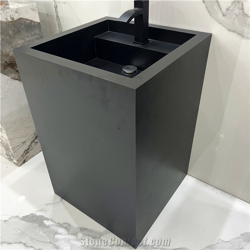Wholesale Modern Black Porcelain Sink Vanity For Hotel Decor