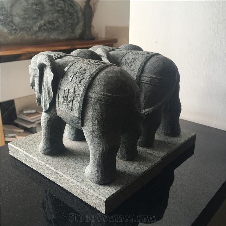 Animals Natural Stone Granite Elephant Statue