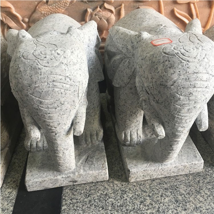 Animals Natural Stone Granite Elephant Statue