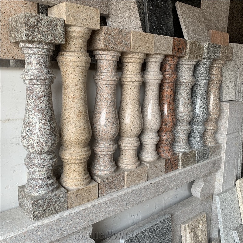 Balcony Outdoor Natural Stone Baluster Railing Granite