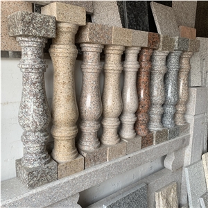 Balcony Outdoor Natural Stone Baluster Railing Granite