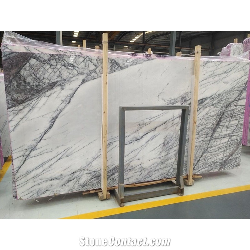 Book Match Natural China Indoor Milas Lilac White Slab