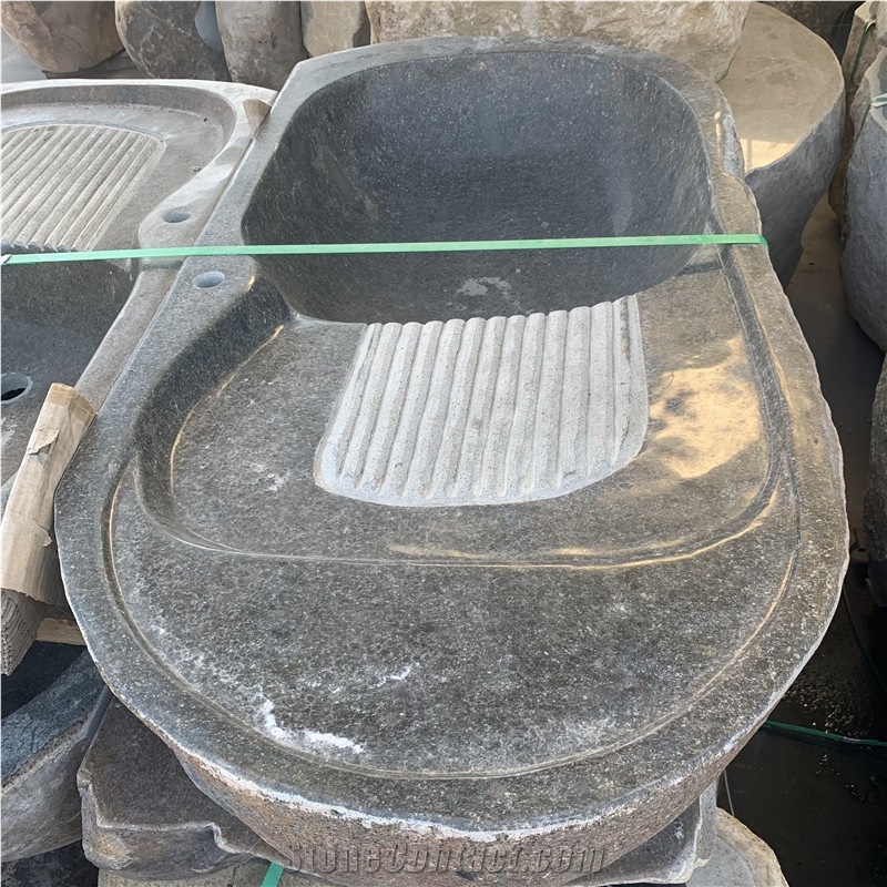 Chinese Granite Stone Laundry Tray Basin Sink With Washboard