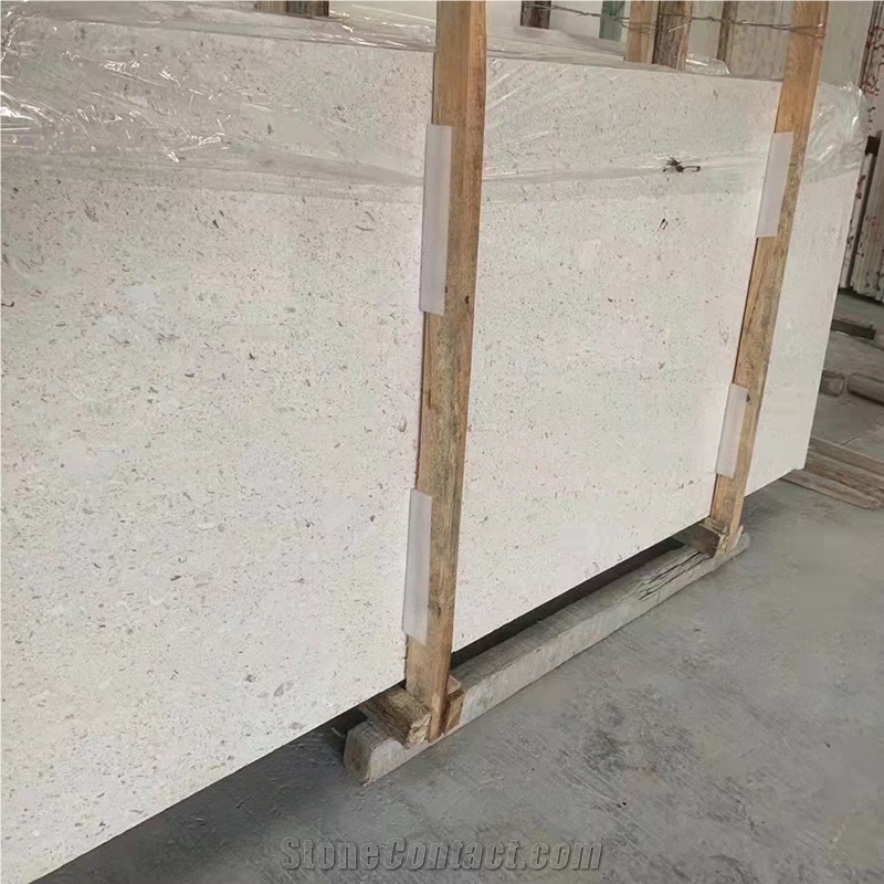 Crema Pearl Beige Limestone Slabs For Exterior Wall Cladding