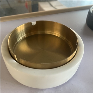 Customize Marble With Stainless Steel Ashtray Business Gift