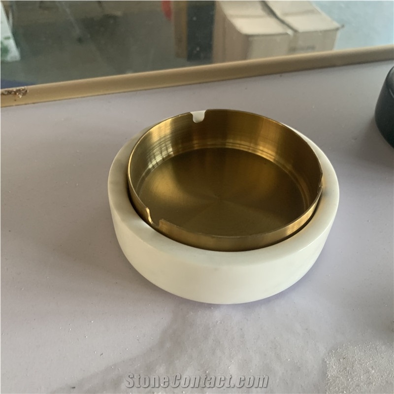 Customize Marble With Stainless Steel Ashtray Business Gift