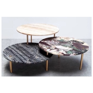 French Green Marble Coffee Table Top Furniture